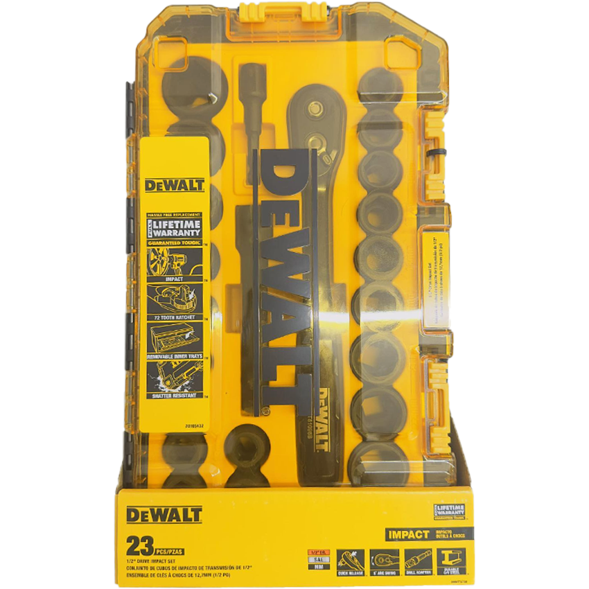 Dewalt DWMT74739 Combination Impact Socket Wrench Set 1/2" 23Pcs ...