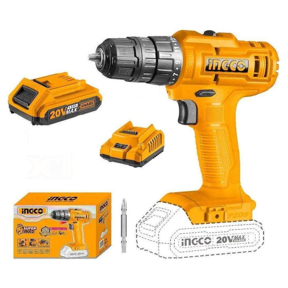 Ingco CDLI20032 Li-Ion Cordless Drill 20V – Powertool.ph