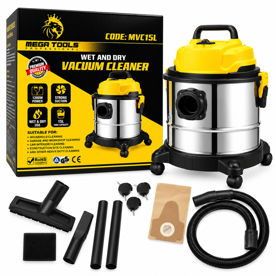 Megatools MVC Wet & Dry Vacuum Cleaner 1200W – Powertool.ph