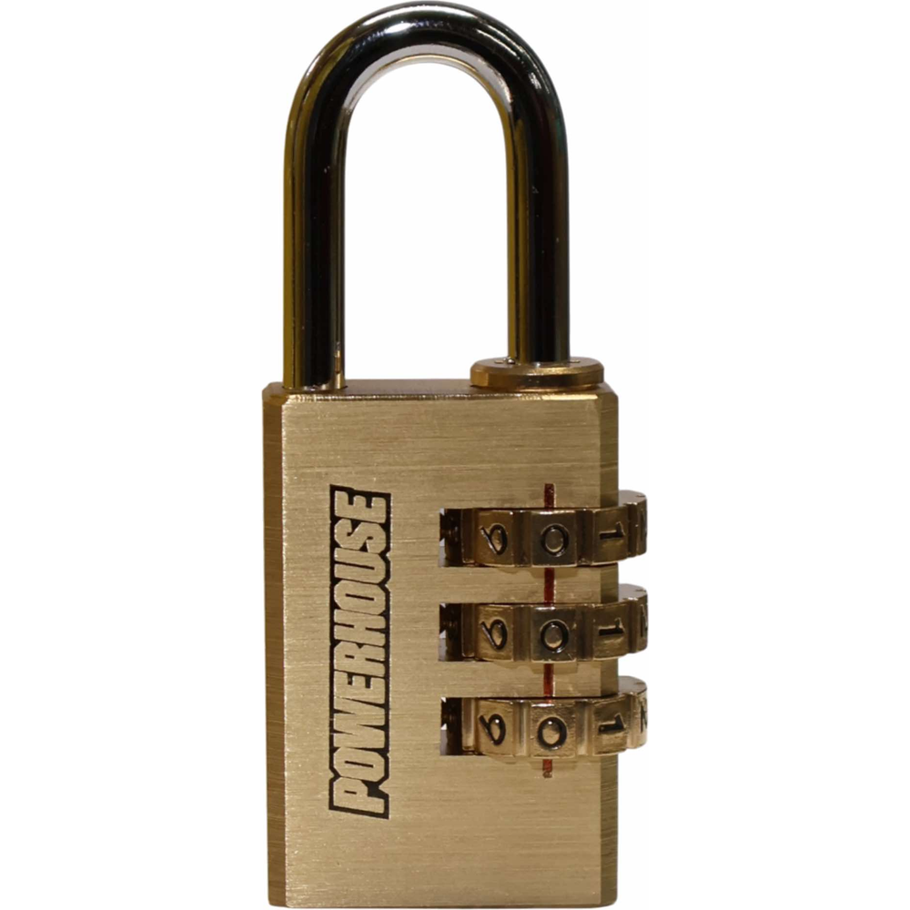 Powerhouse PH-BCPL-330 Brass Combination Padlock 3-Dials (30mm ...